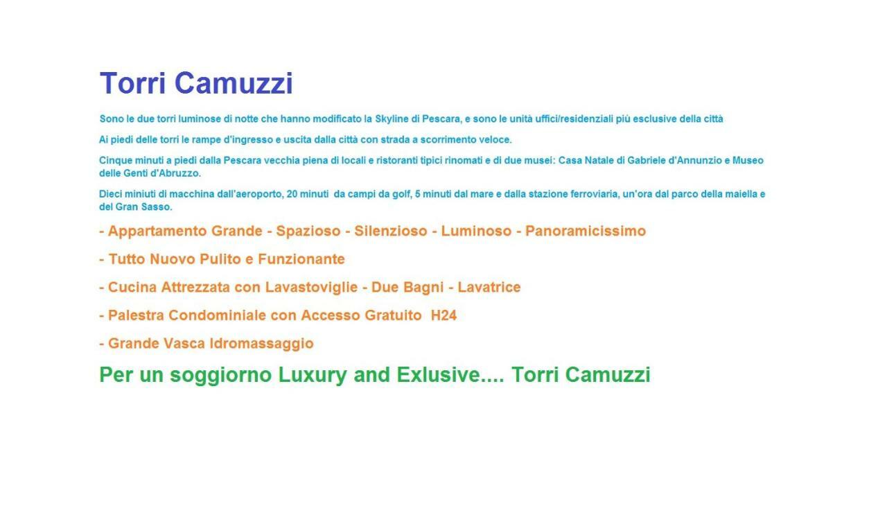 Torri Camuzzi Exclusive Luxury Apartment Pescara Exterior foto